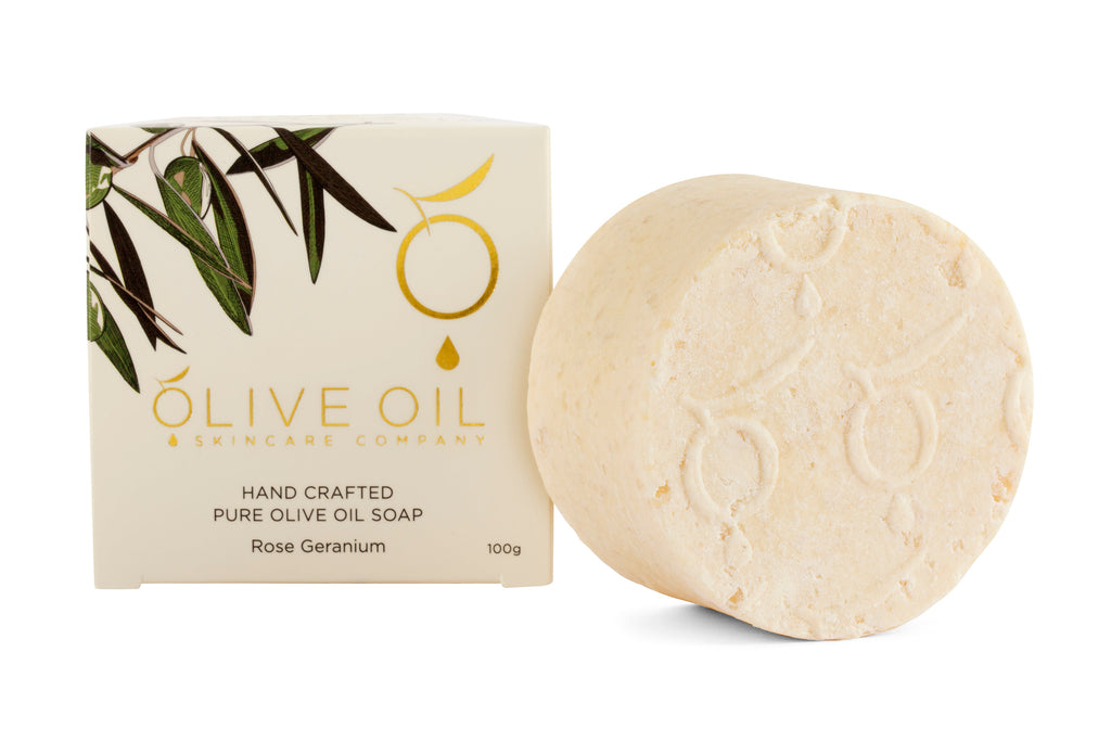 Olive Oil Soap, All-Natural , Rose Geranium ,100g-0