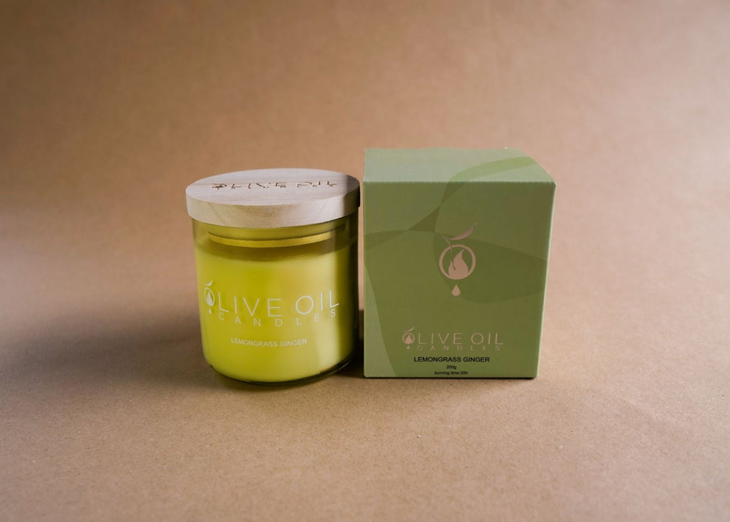 Oliveoil Candles, Lemongrass and Ginger , 200g-0